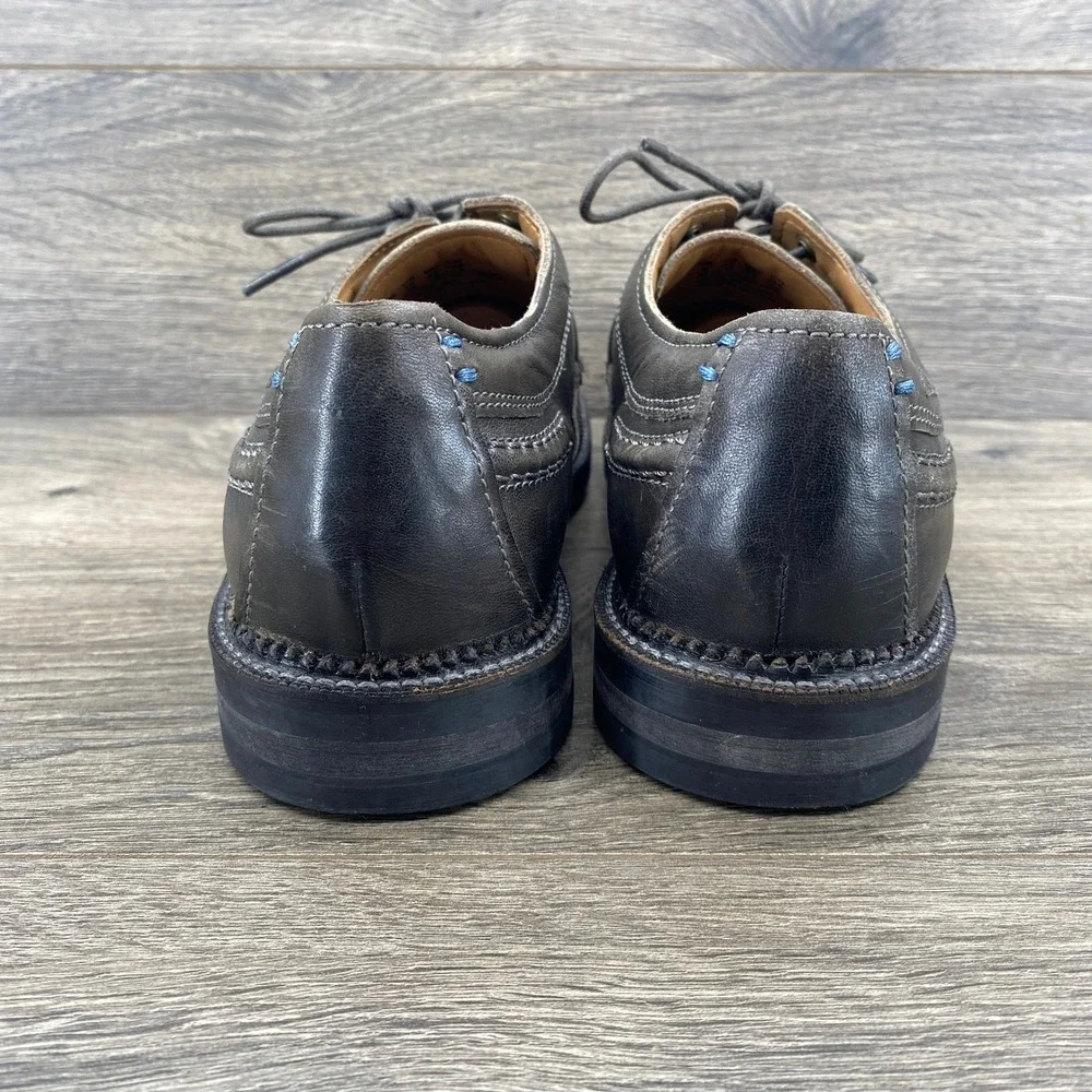Clarks Derby Shoes Mens 10 Grey Leather Distressed Lace Up 26110632